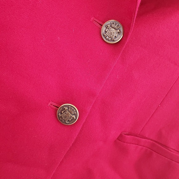 Talbots Petites Berry Red Wool Blazer Jacket Women's 10P Two Button Professional - Picture 10 of 12